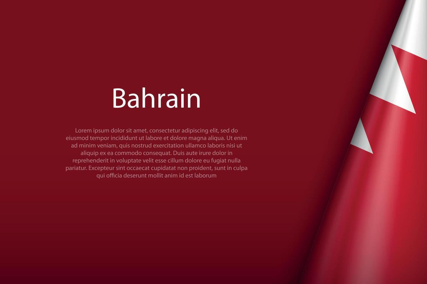 Bahrain national flag isolated on background with copyspace vector