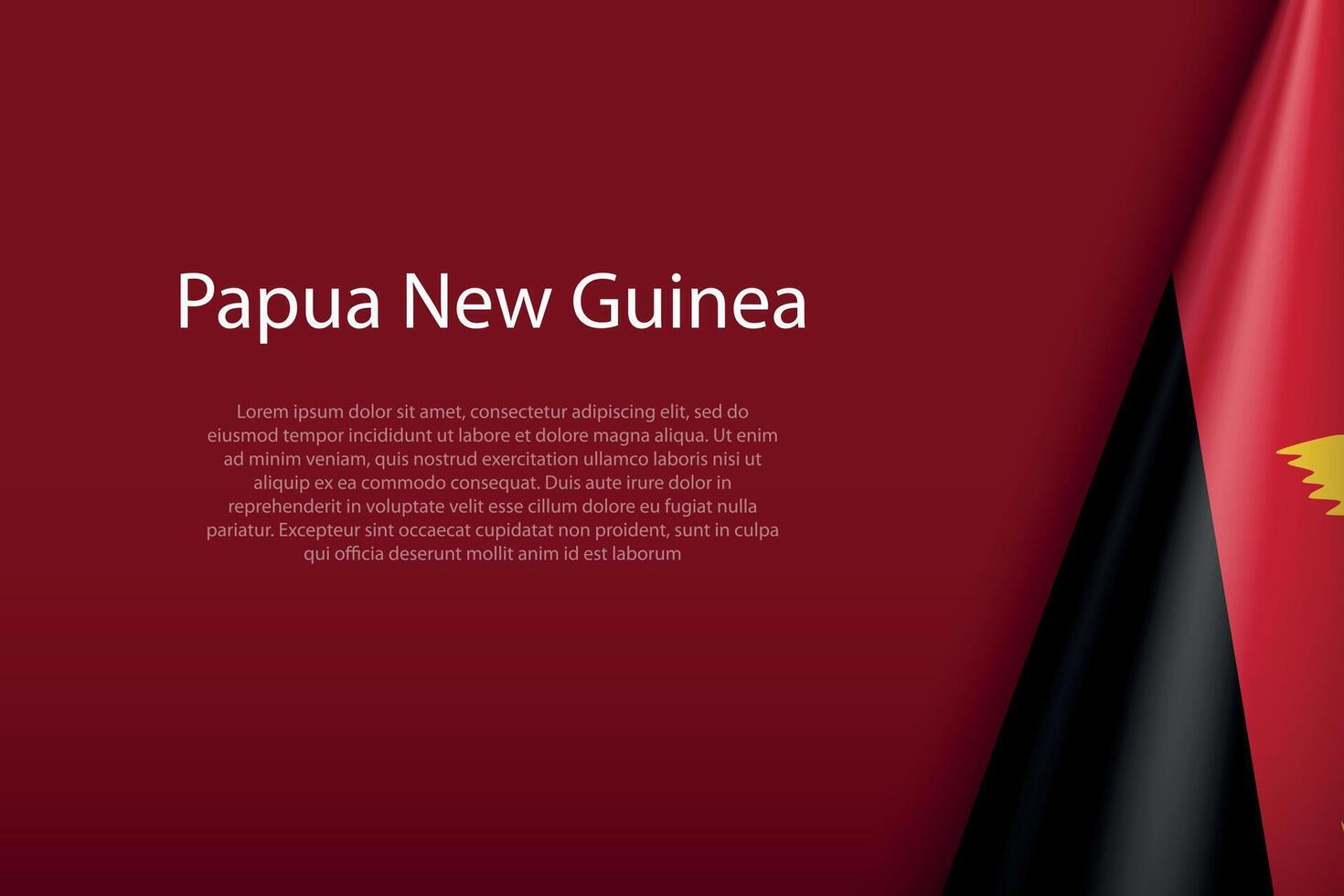 Papua New Guinea national flag isolated on background with copyspace vector