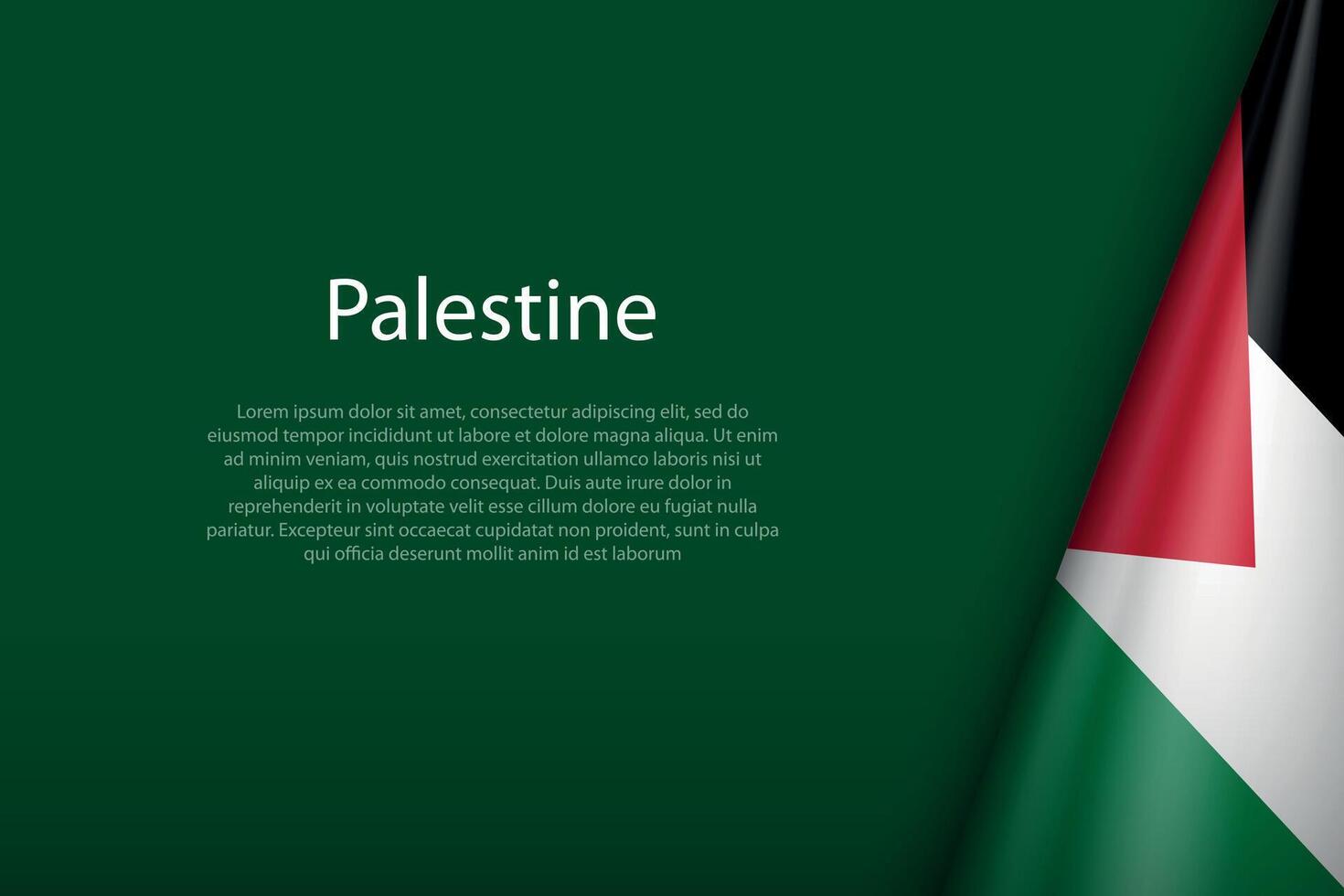 Palestine national flag isolated on background with copyspace vector