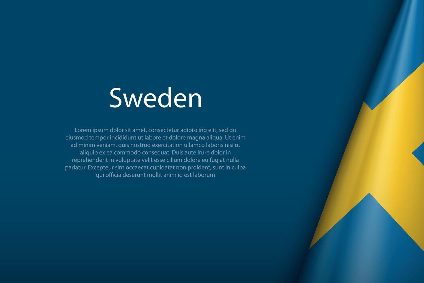 Sweden national flag isolated on background with copyspace vector