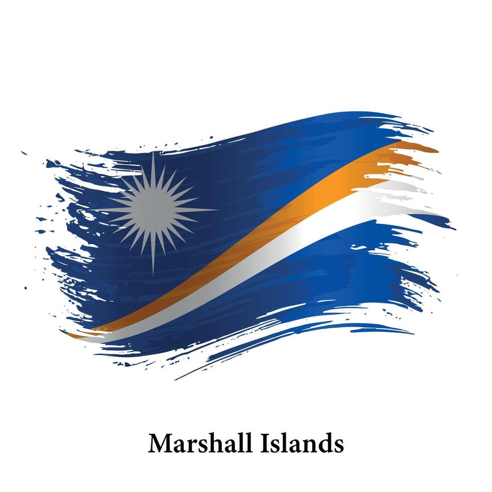 Grunge flag of Marshall Islands, brush stroke vector