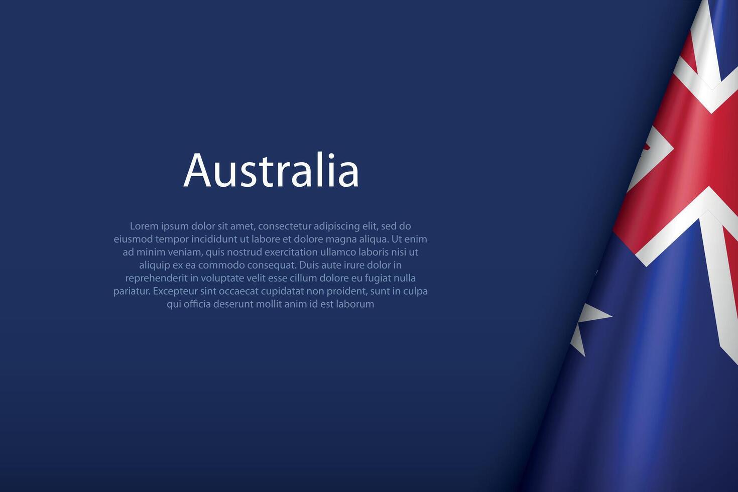 Australia national flag isolated on background with copyspace vector