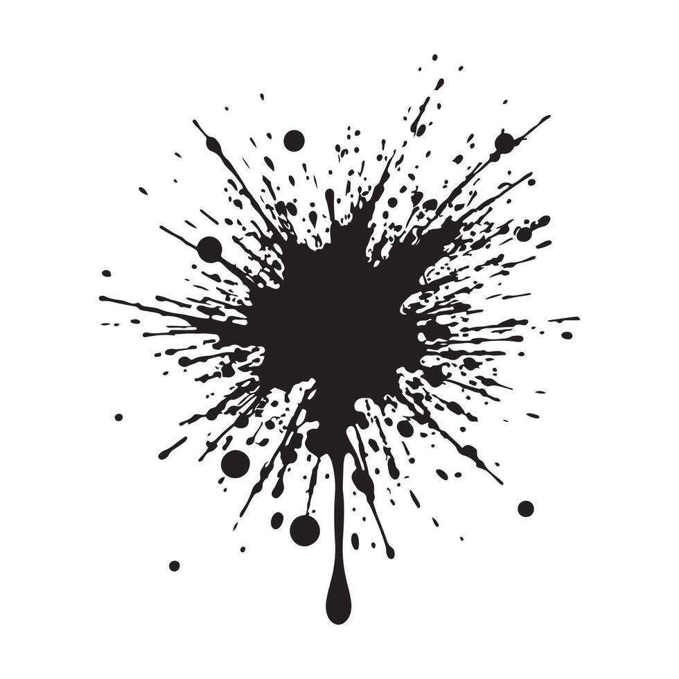 Black Ink Splatter Isolated on White Background vector