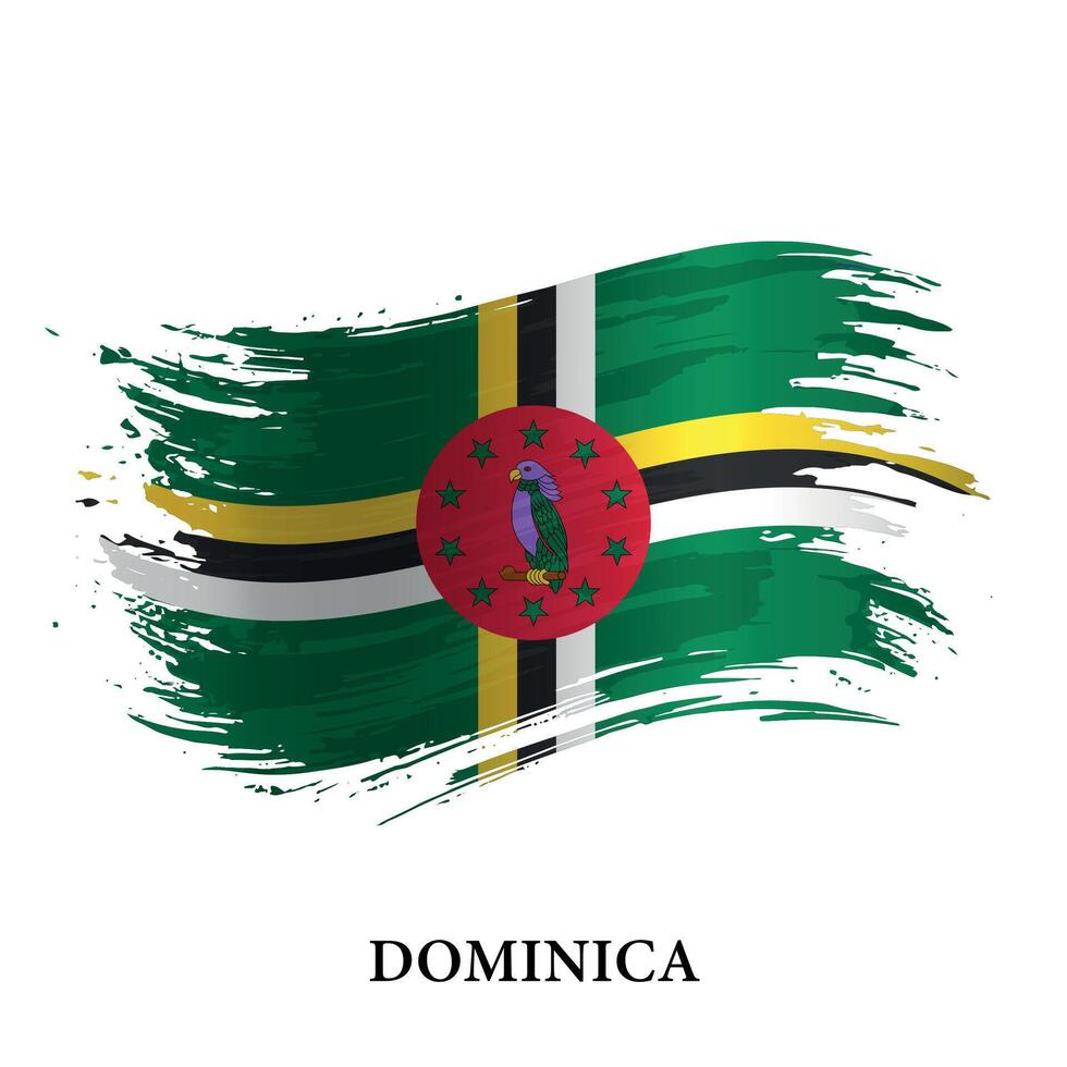 grunge bandera de dominicana, cepillo carrera vector