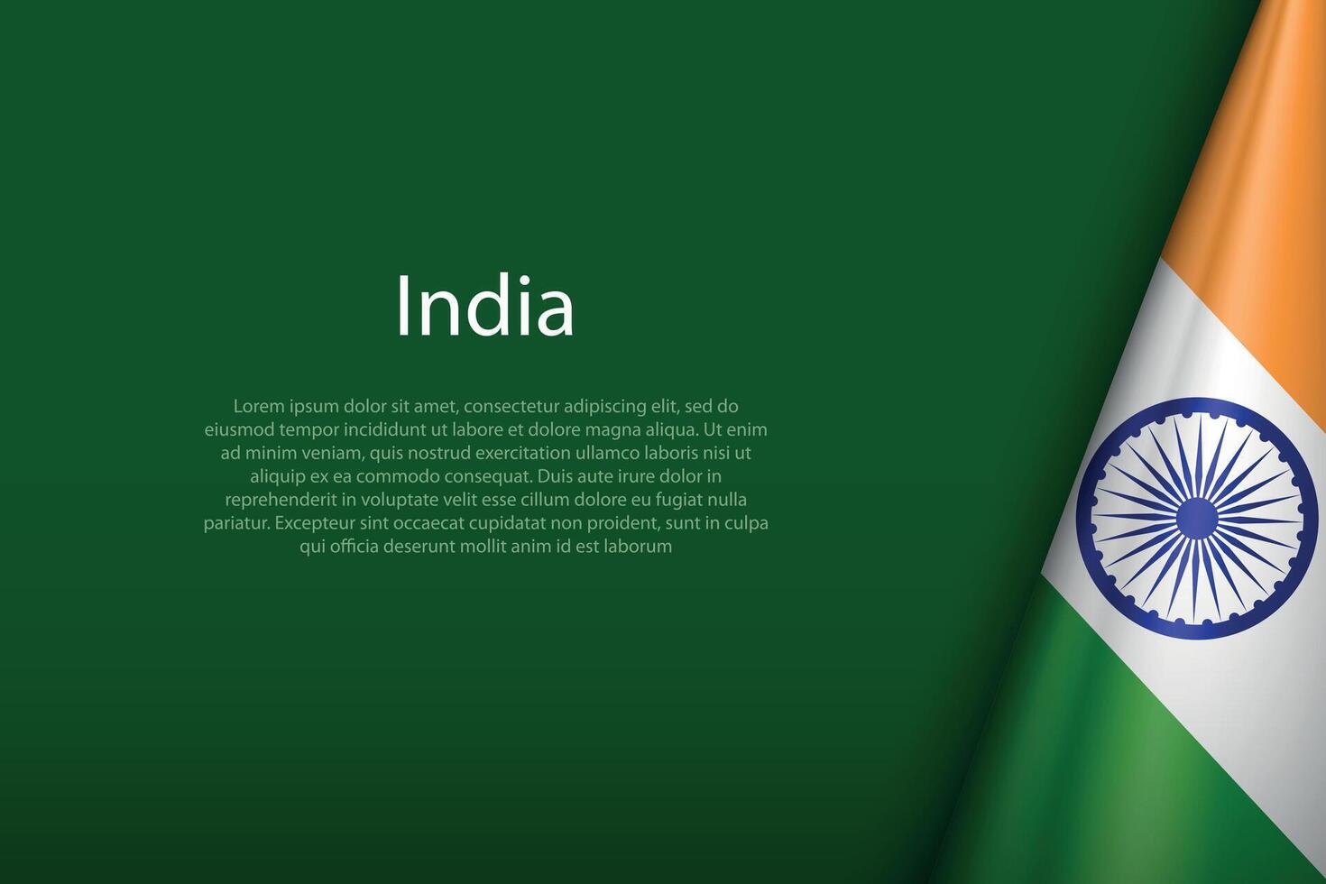 India national flag isolated on background with copyspace vector