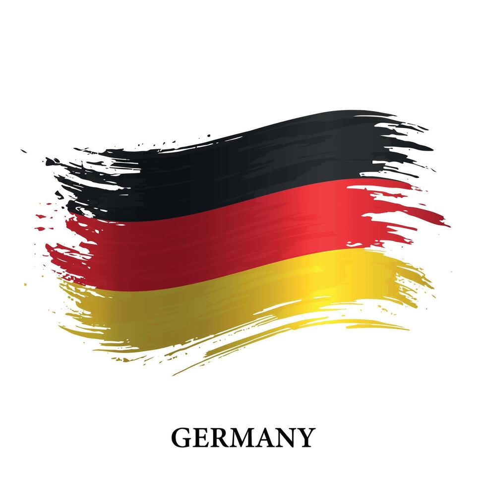 Grunge flag of Germany, brush stroke vector