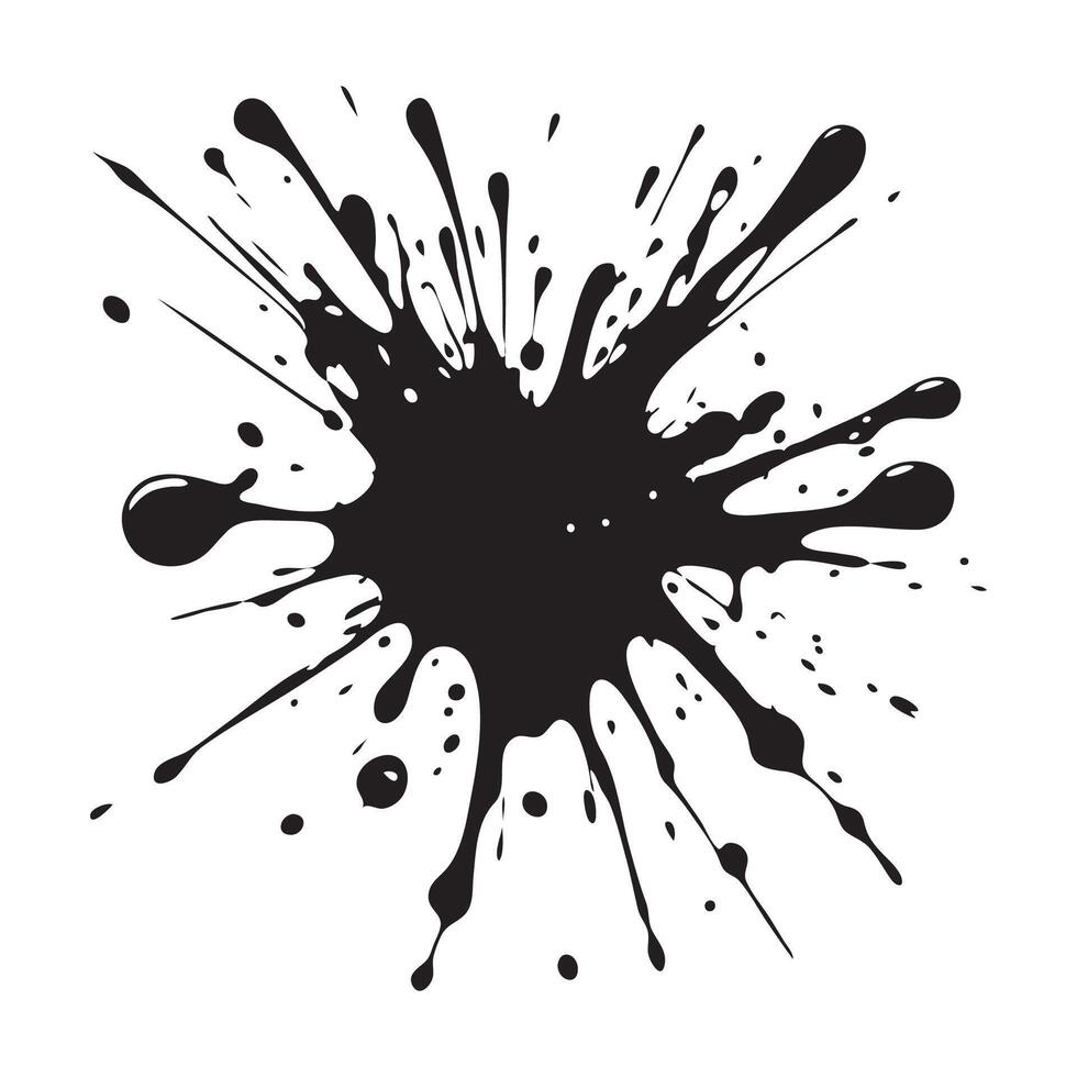 Black Ink Splatter Isolated on White Background vector