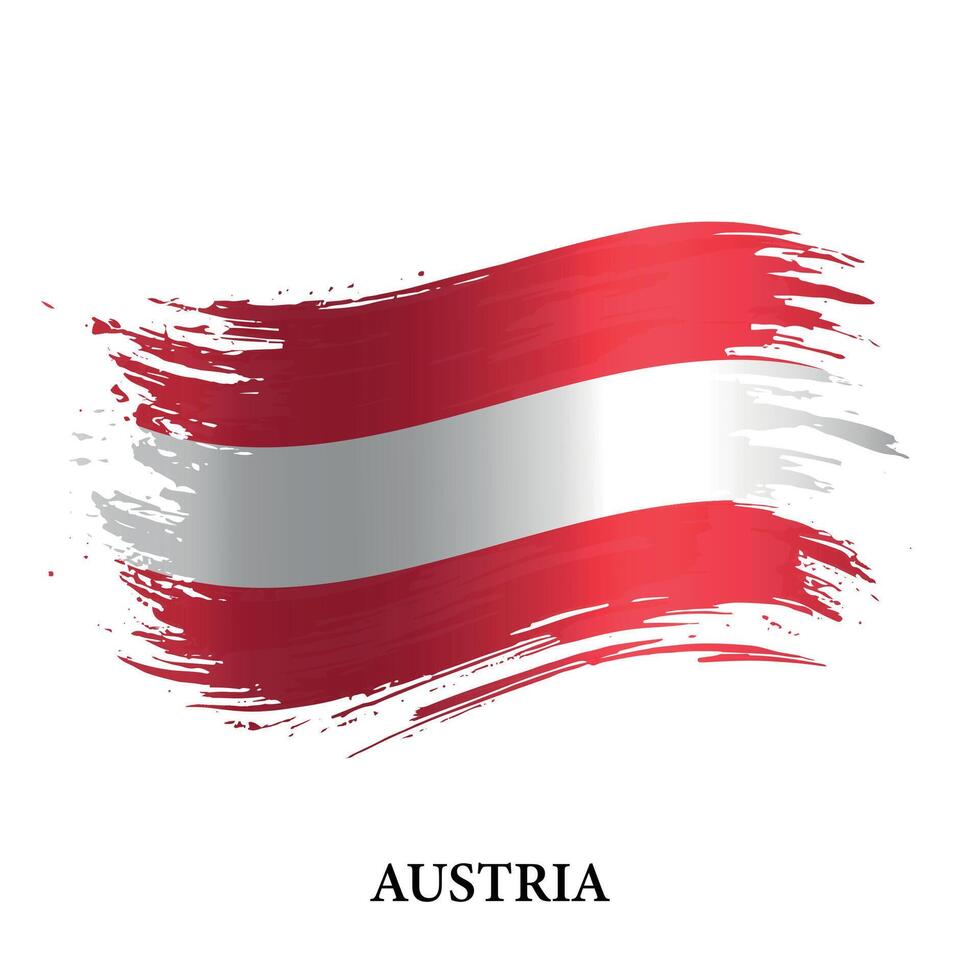 Grunge flag of Austria, brush stroke vector