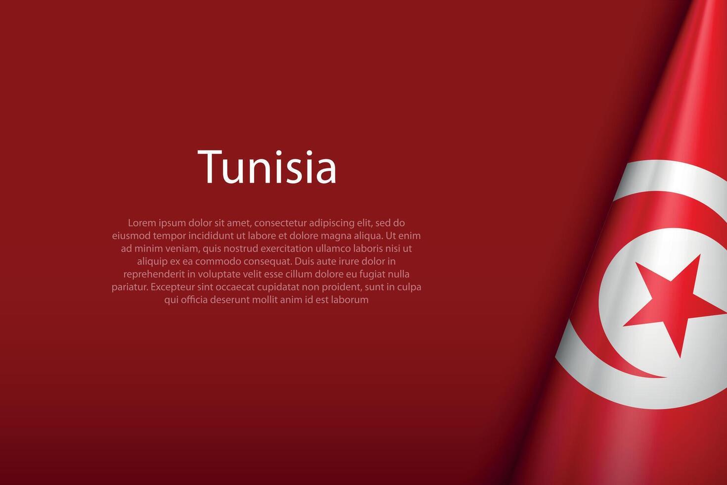 Tunisia national flag isolated on background with copyspace vector