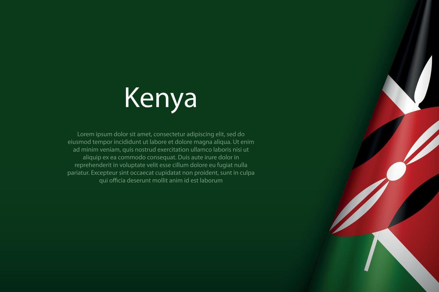 Kenia nacional bandera aislado en antecedentes con copyspace vector