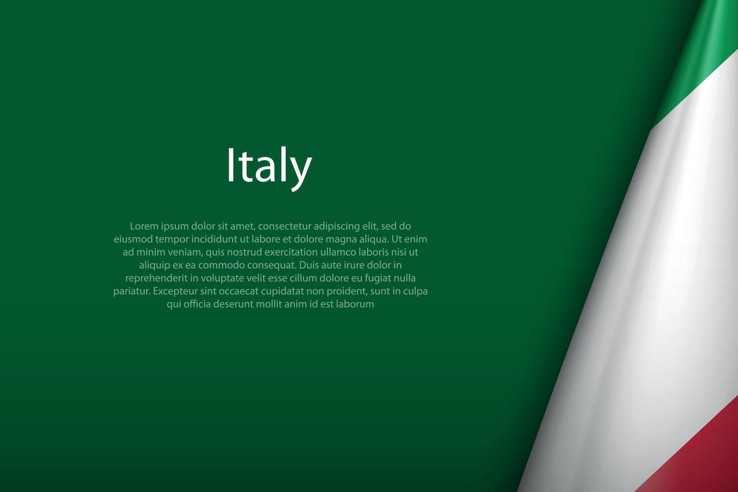 Italy national flag isolated on background with copyspace vector