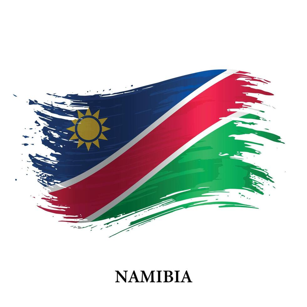 grunge bandera de Namibia, cepillo carrera vector