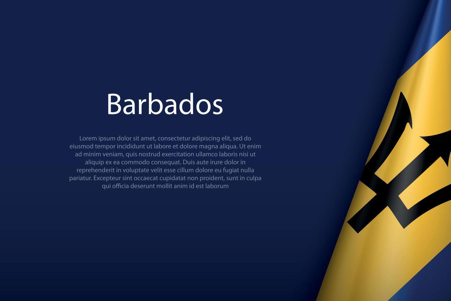 Barbados national flag isolated on background with copyspace vector