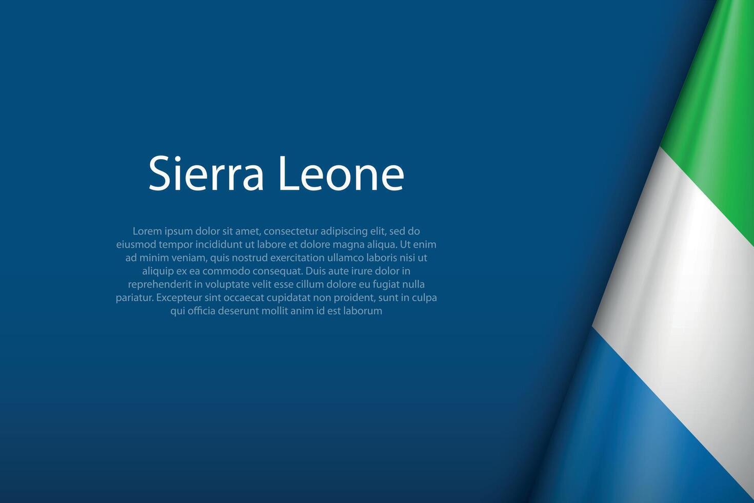 Sierra Leone national flag isolated on background with copyspace vector