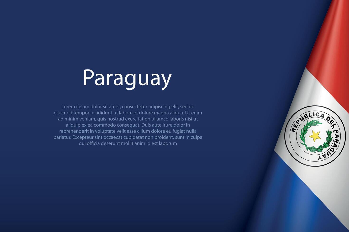 Paraguay national flag isolated on background with copyspace vector