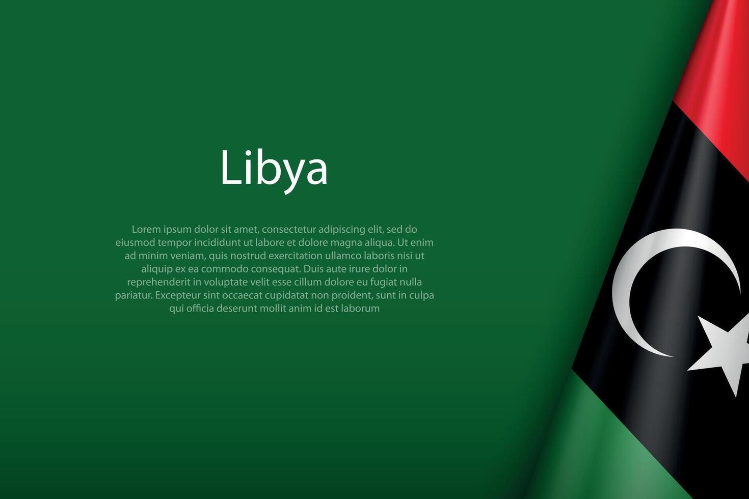 Libya national flag isolated on background with copyspace vector