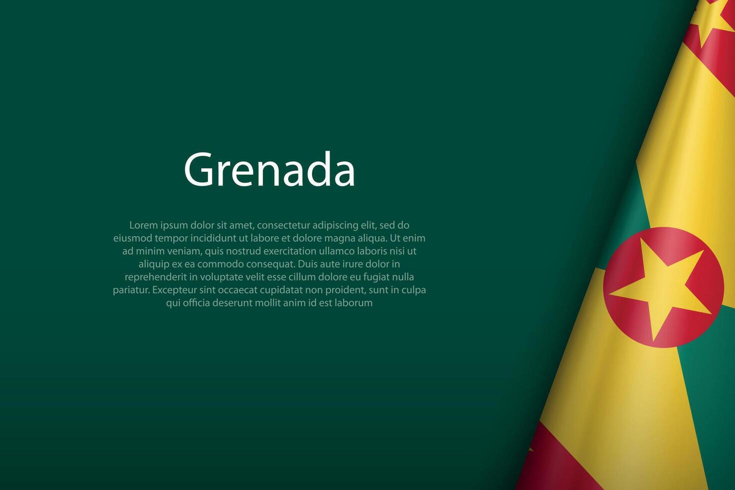 Grenada national flag isolated on background with copyspace vector