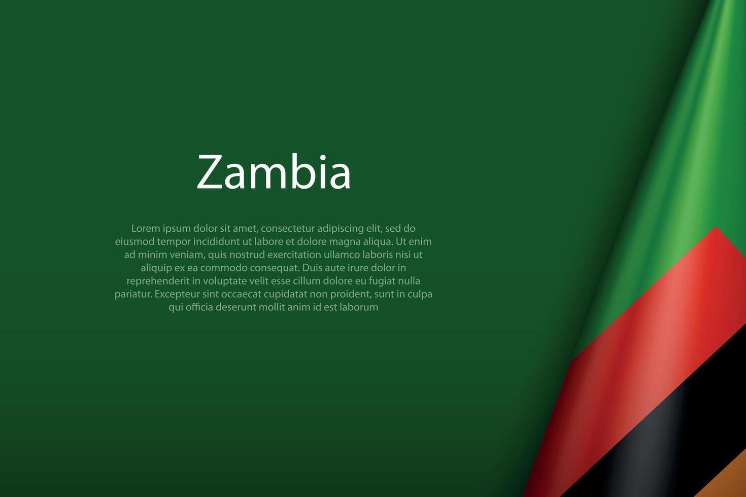 Zambia nacional bandera aislado en antecedentes con copyspace vector