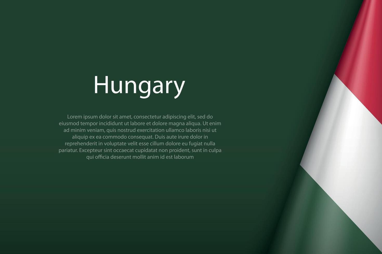 Hungary national flag isolated on background with copyspace vector