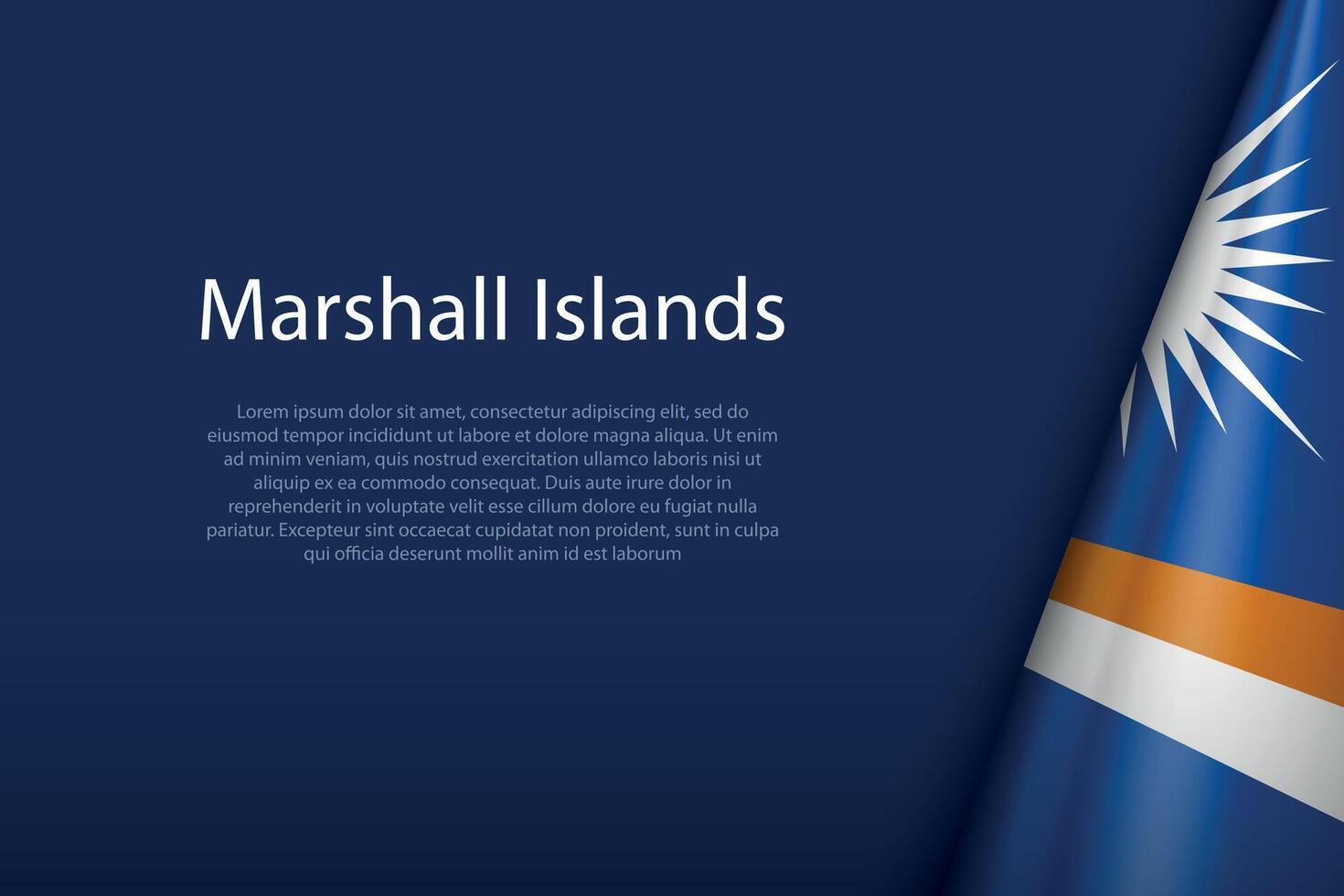 Marshall Islands national flag isolated on background with copyspace vector