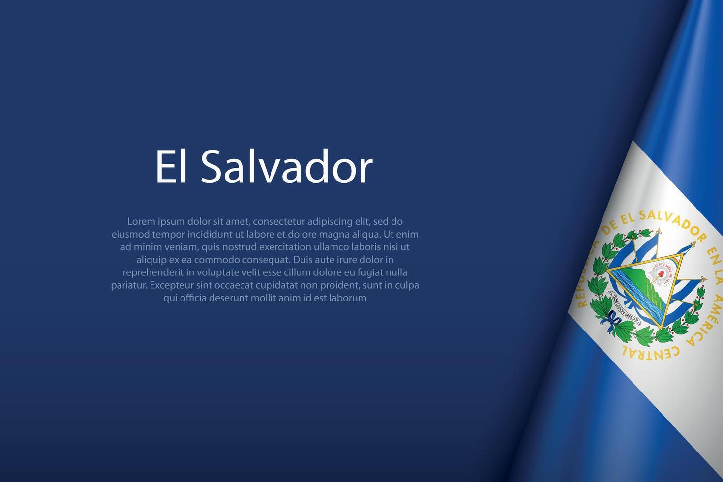 El Salvador national flag isolated on background with copyspace vector