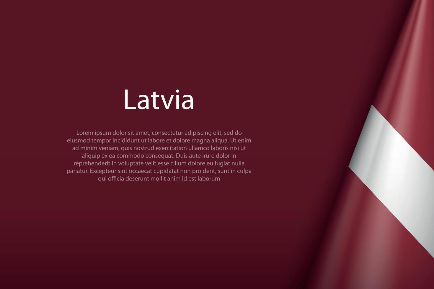 Latvia national flag isolated on background with copyspace vector