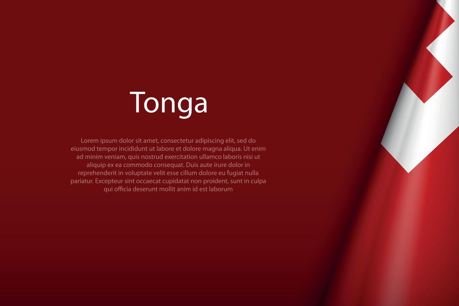 Tonga national flag isolated on background with copyspace vector