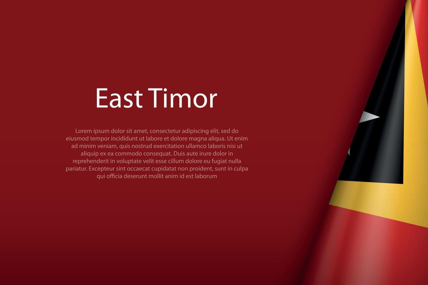 East Timor national flag isolated on background with copyspace vector