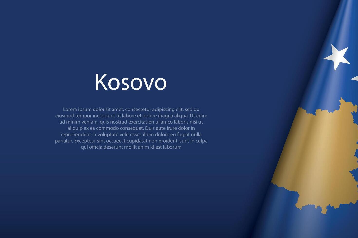 Kosovo national flag isolated on background with copyspace vector