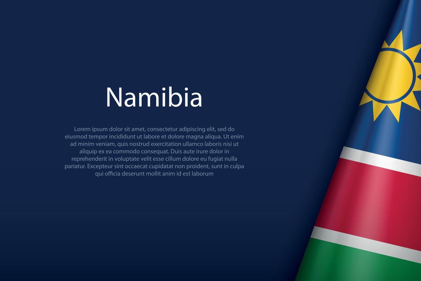 Namibia national flag isolated on background with copyspace vector