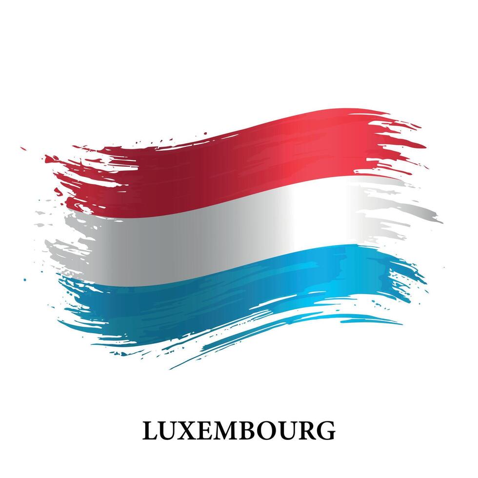 Grunge flag of Luxembourg, brush stroke vector