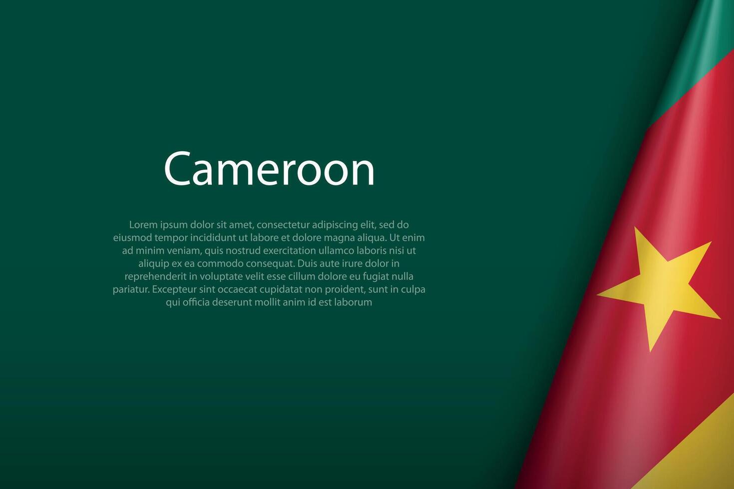 Cameroon national flag isolated on background with copyspace vector