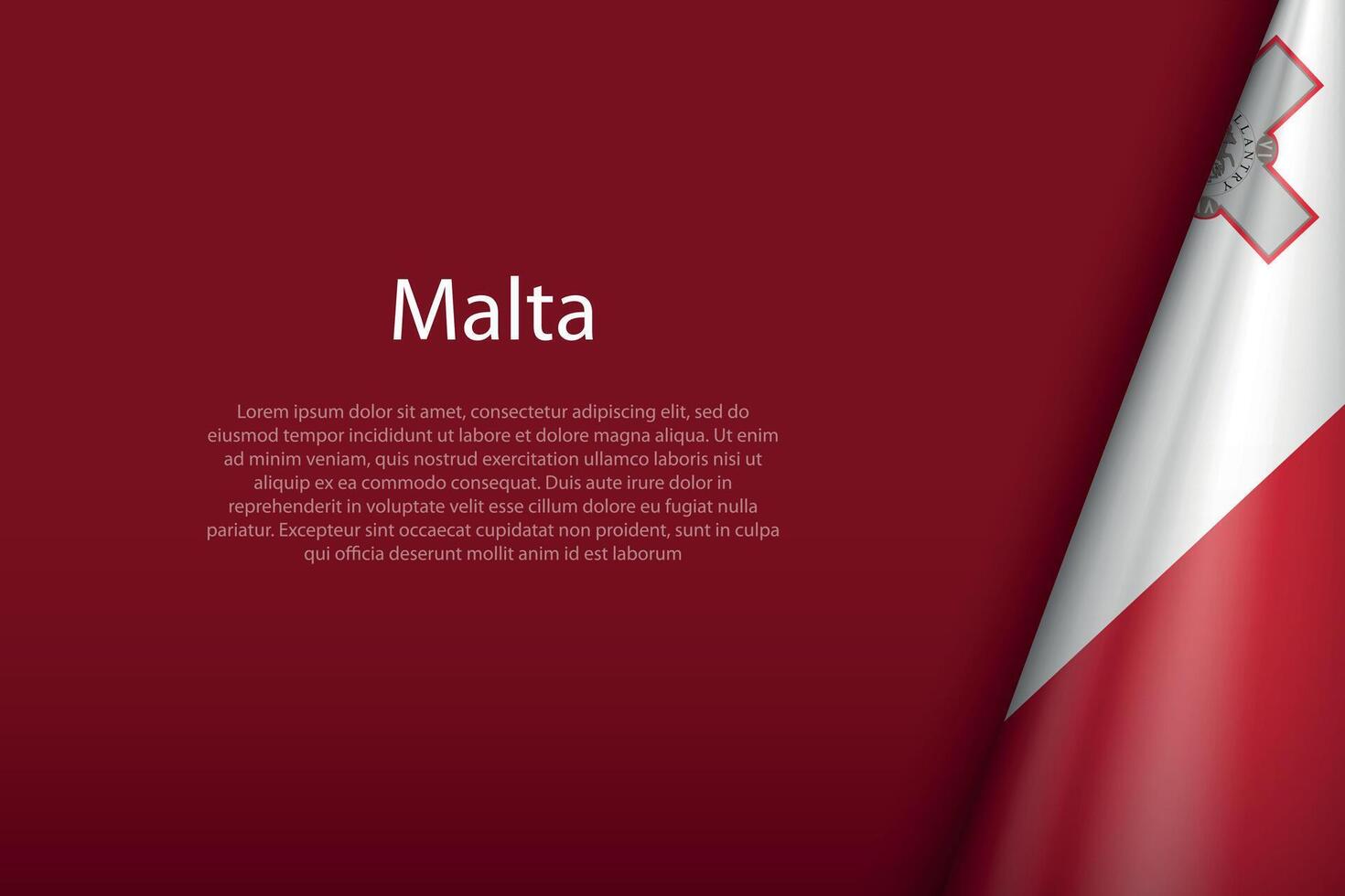Malta national flag isolated on background with copyspace vector