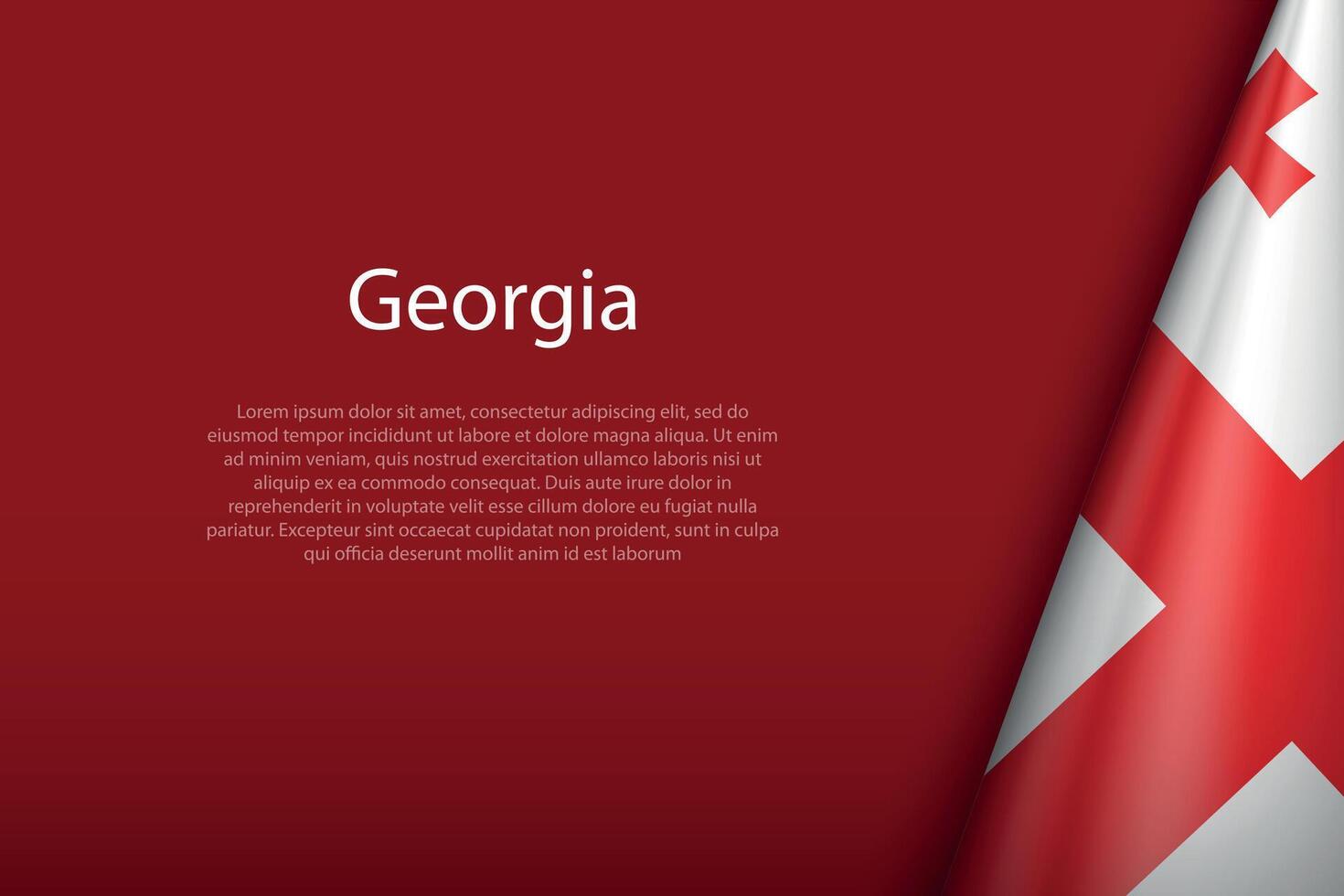 Georgia national flag isolated on background with copyspace vector