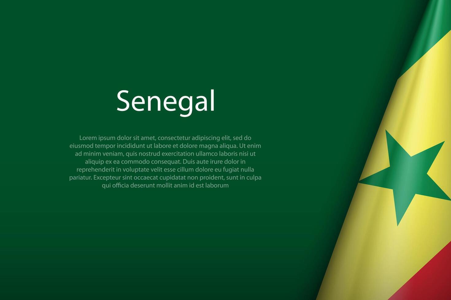 Senegal national flag isolated on background with copyspace vector
