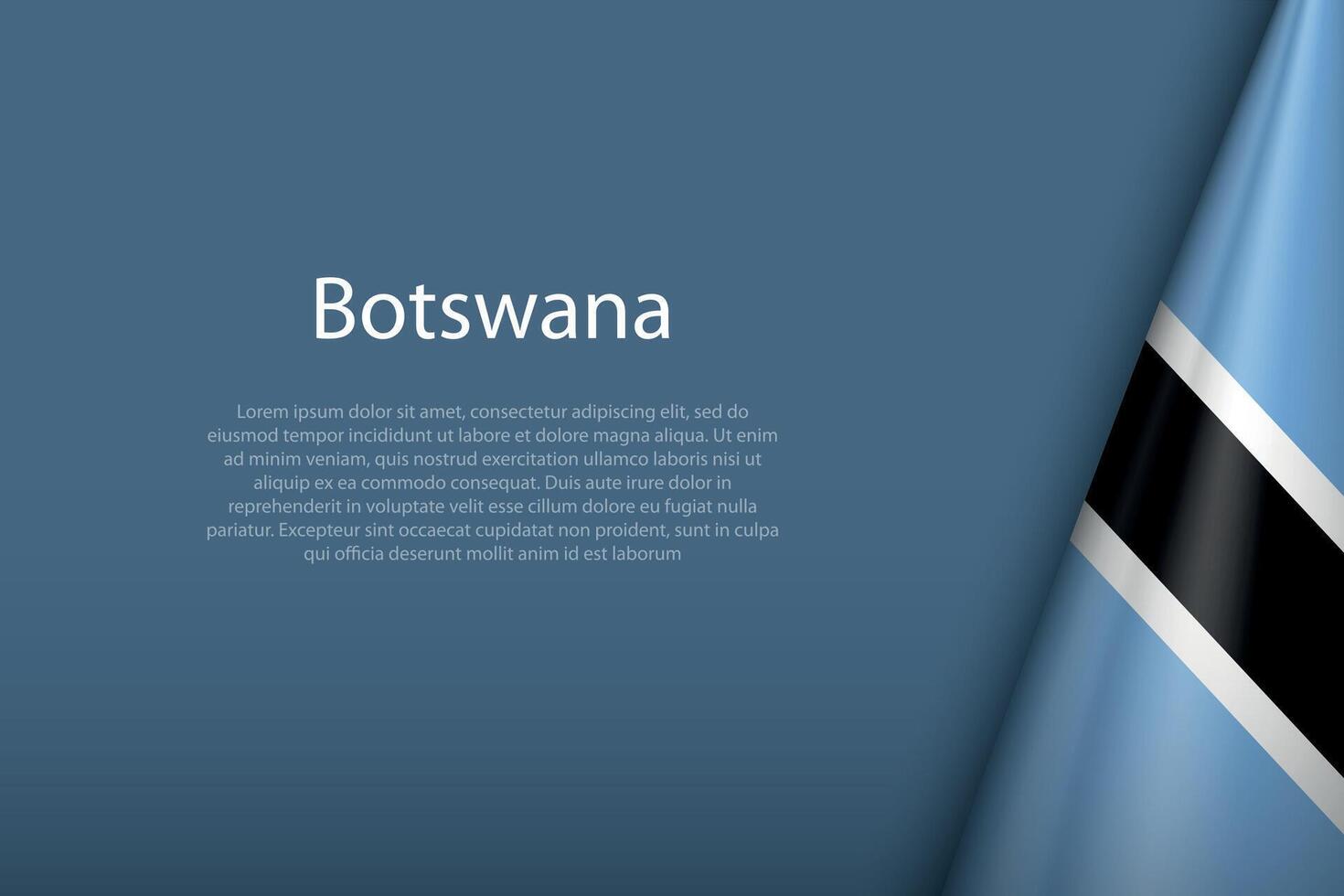 Botswana nacional bandera aislado en antecedentes con copyspace vector