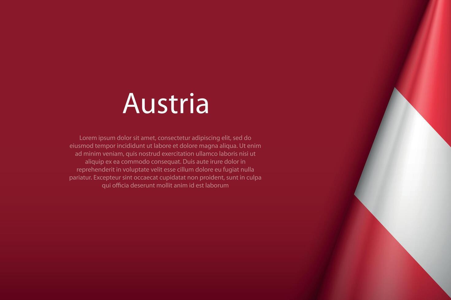 Austria national flag isolated on background with copyspace vector