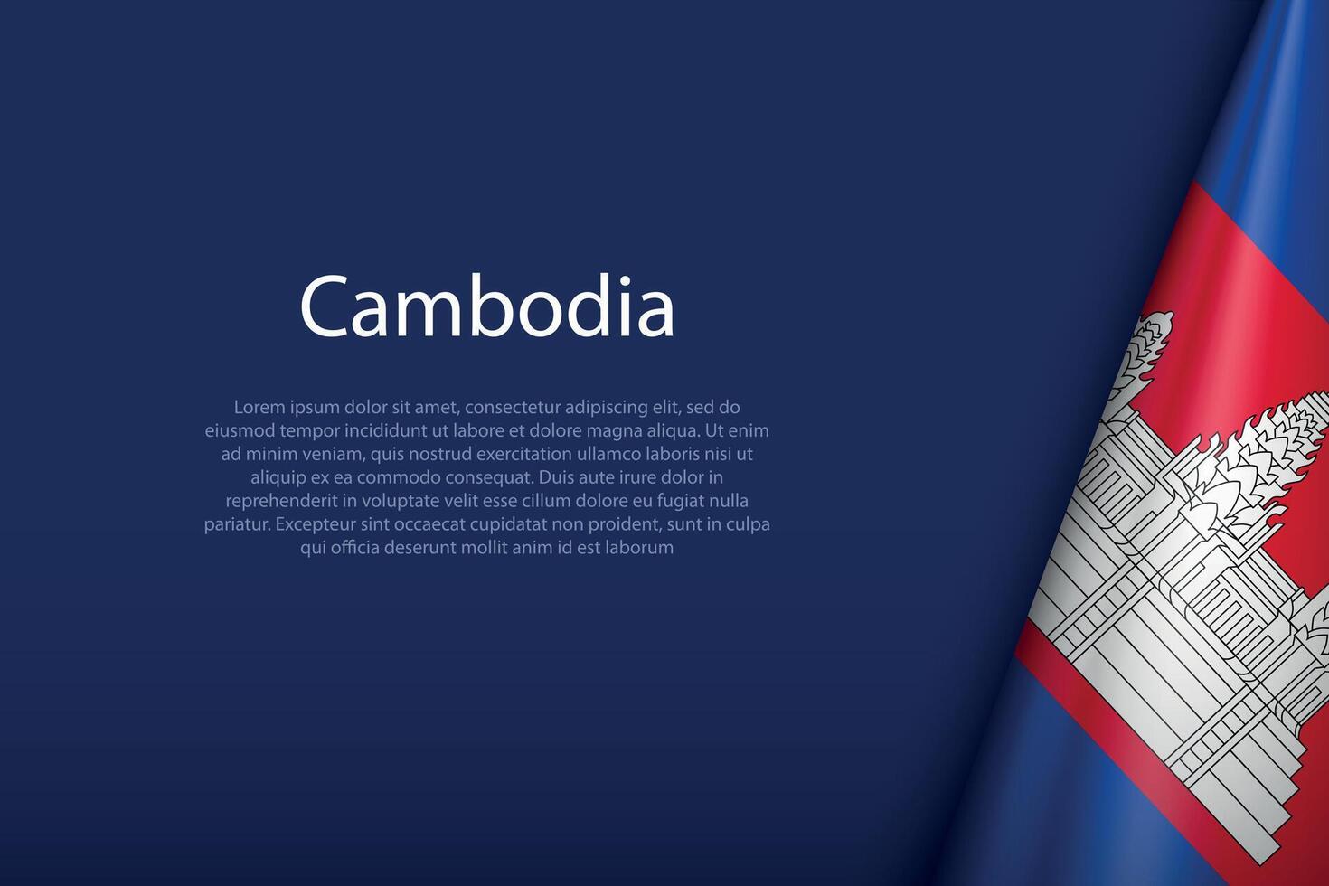 Cambodia national flag isolated on background with copyspace vector