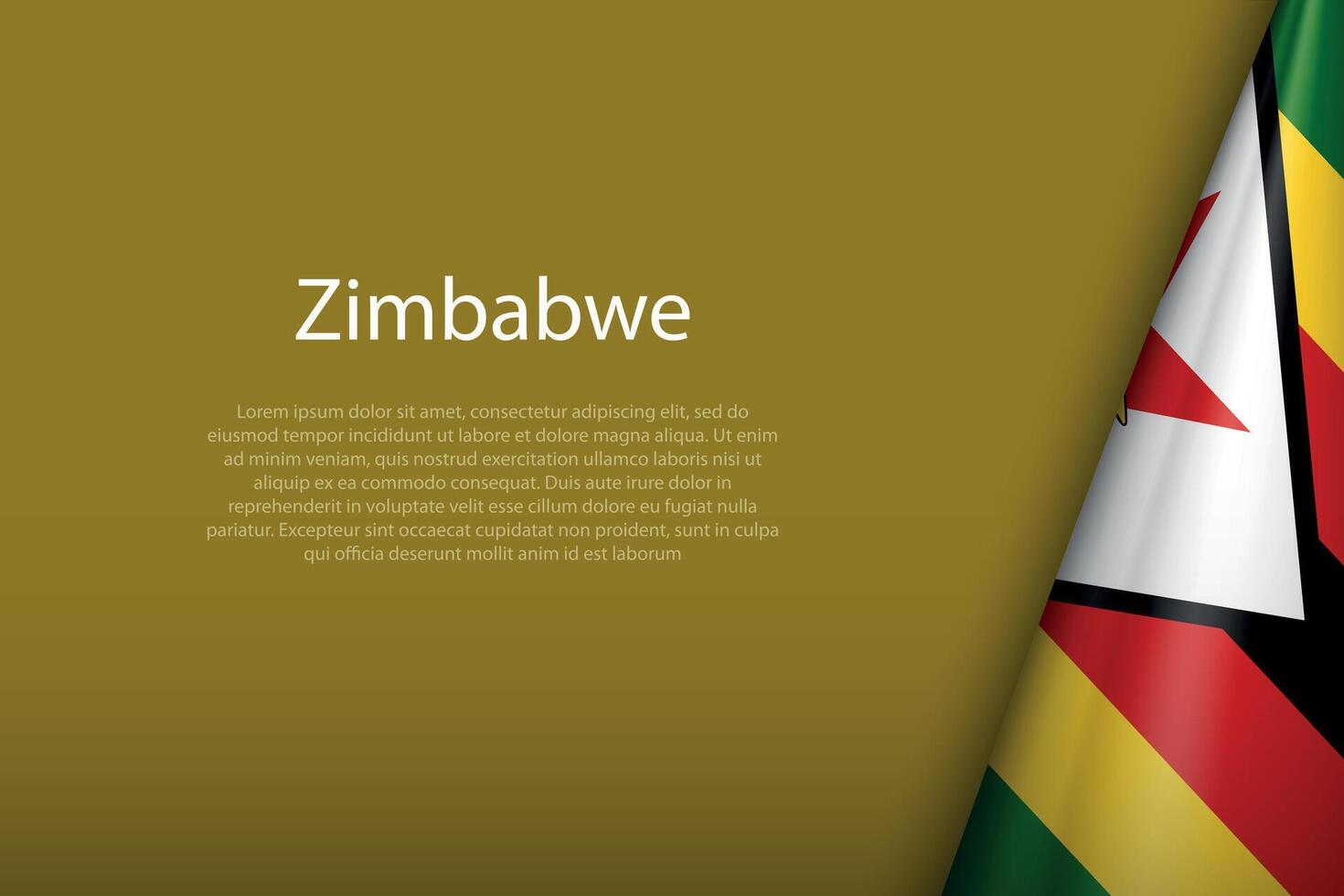 Zimbabwe national flag isolated on background with copyspace vector