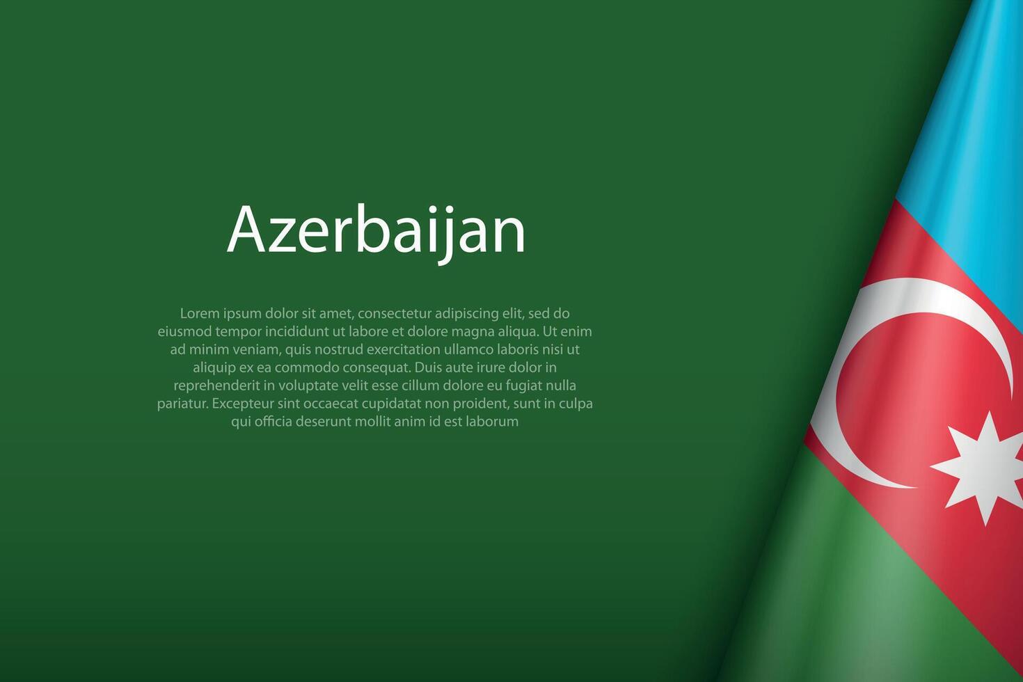 Azerbaijan national flag isolated on background with copyspace vector