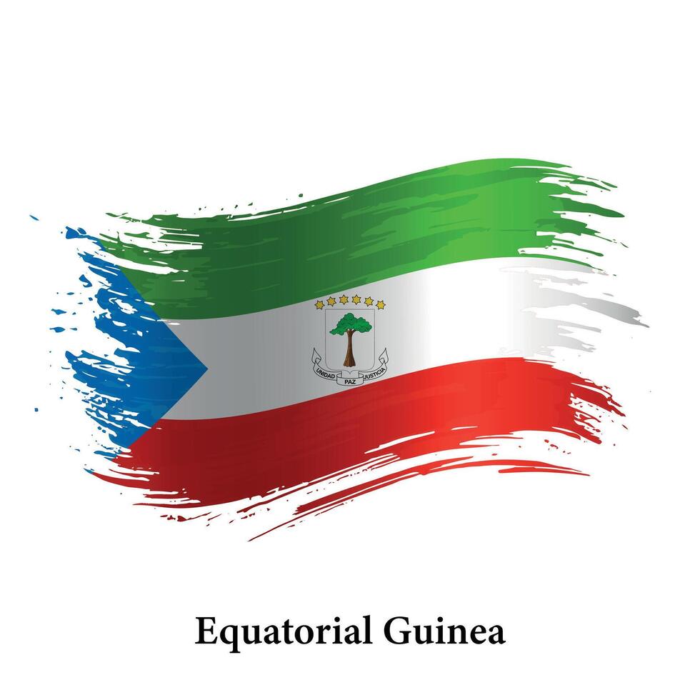 Grunge flag of Equatorial Guinea, brush stroke vector