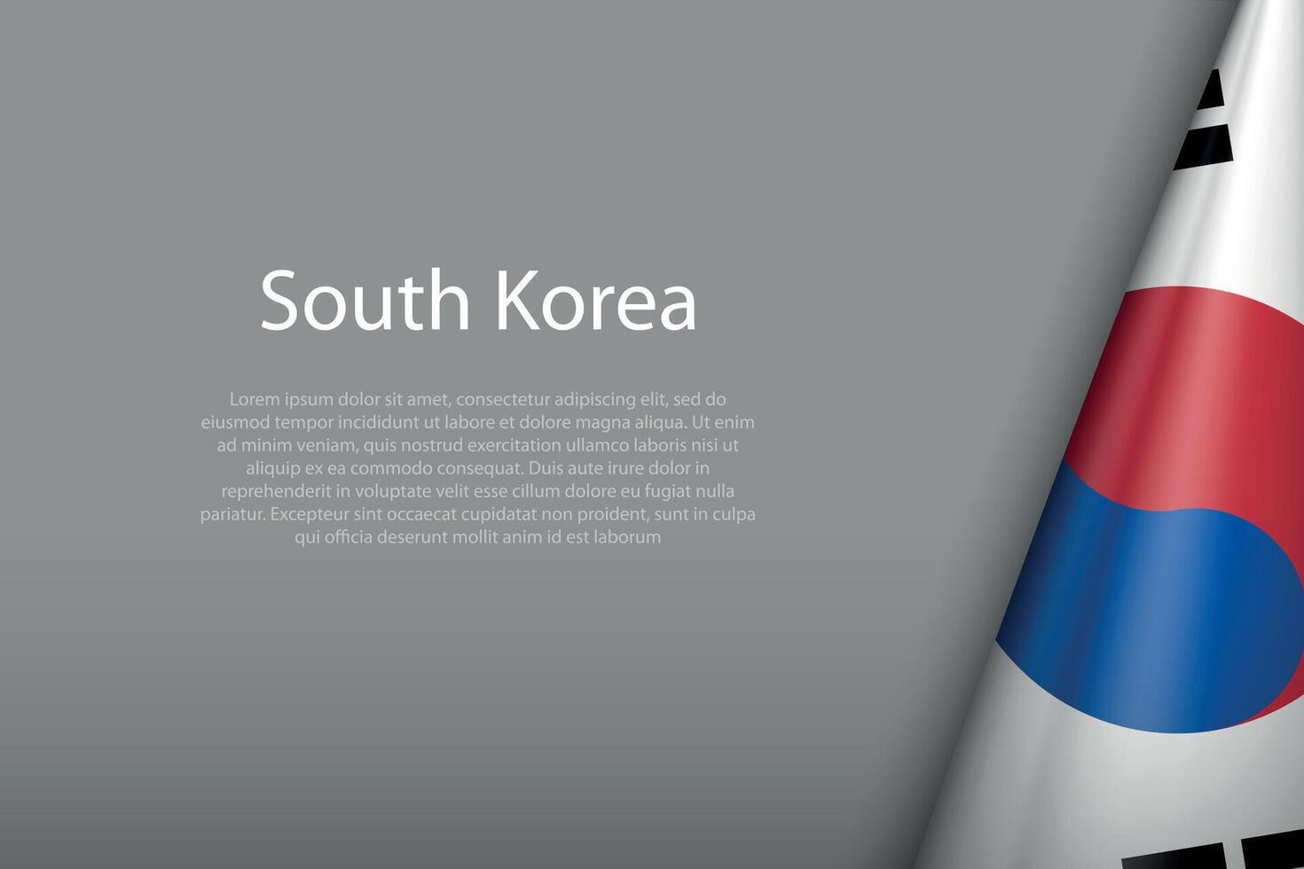 South Korea national flag isolated on background with copyspace vector