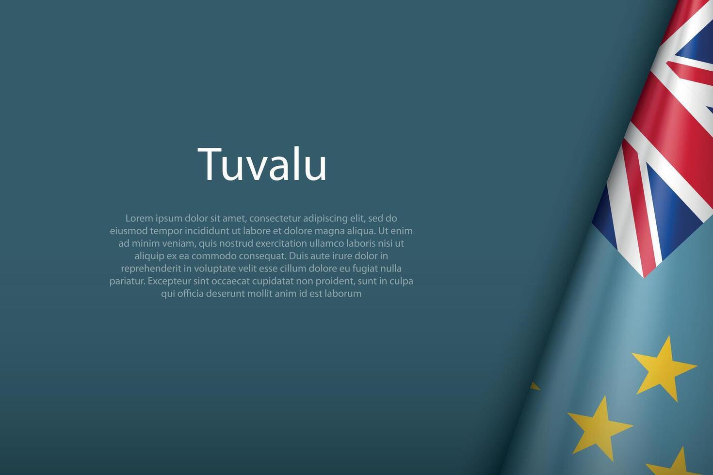 Tuvalu national flag isolated on background with copyspace vector