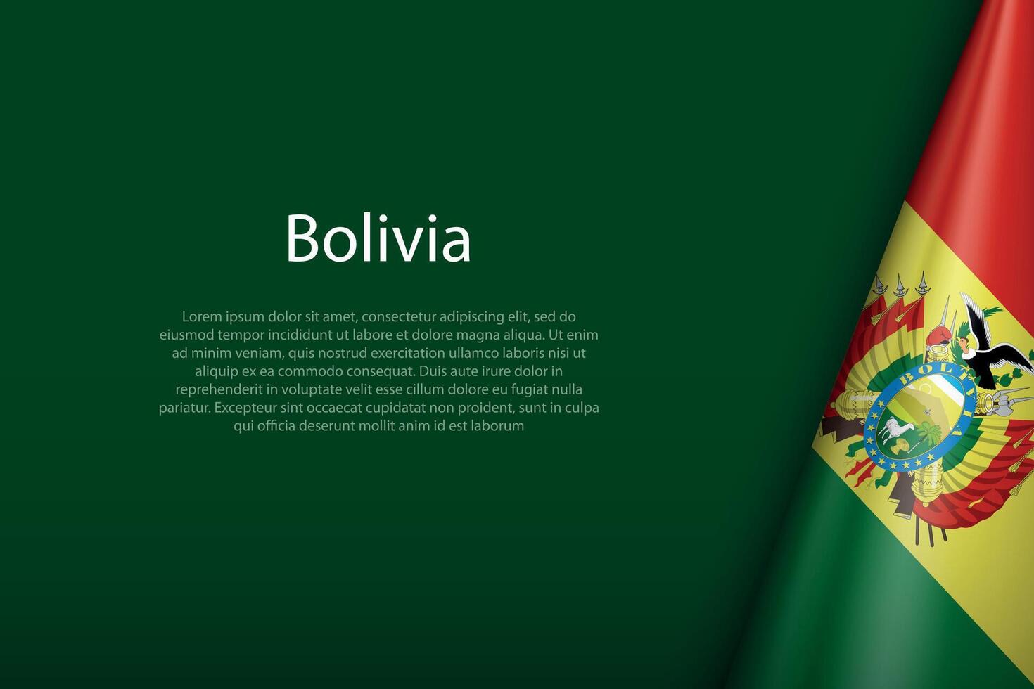 Bolivia national flag isolated on background with copyspace vector