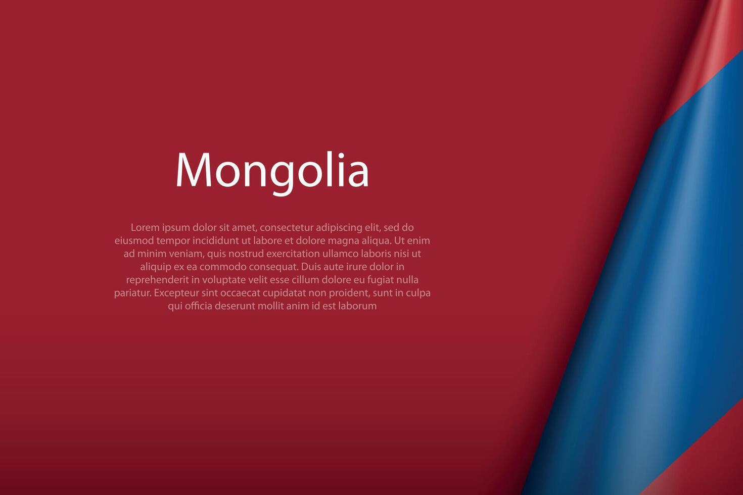 Mongolia nacional bandera aislado en antecedentes con copyspace vector