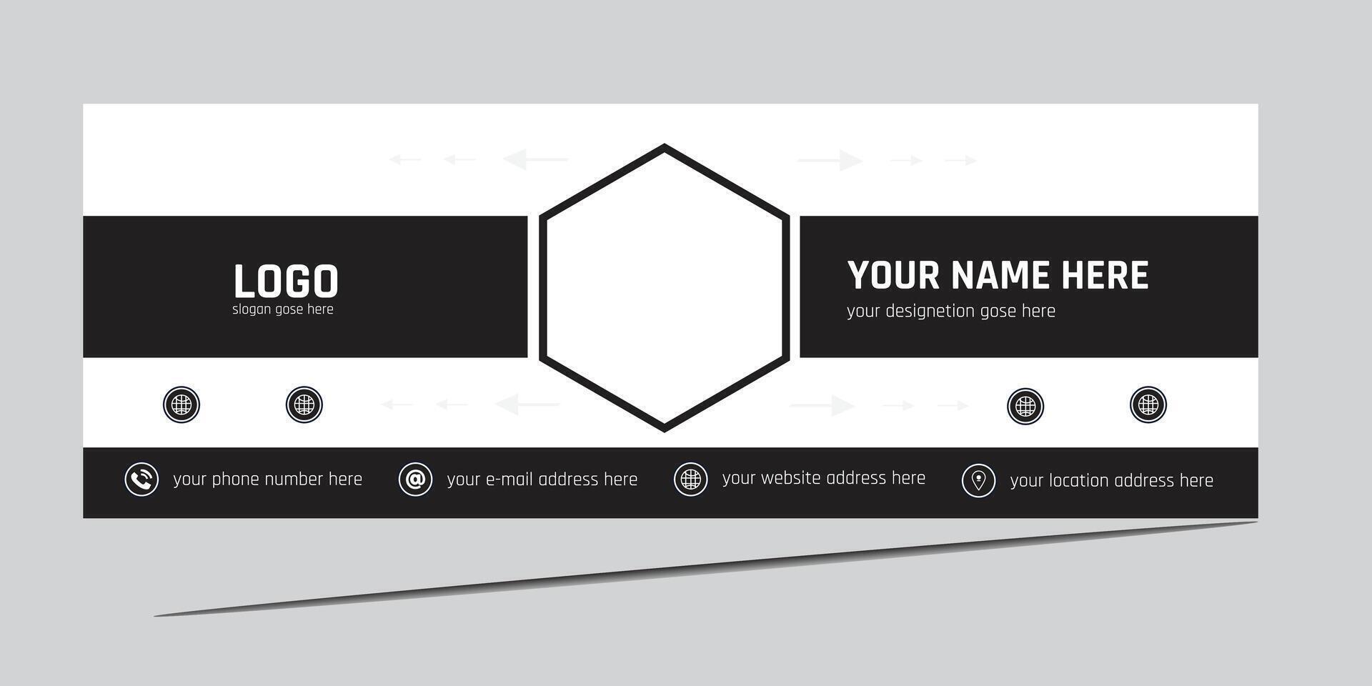 Free Email signature design template vector