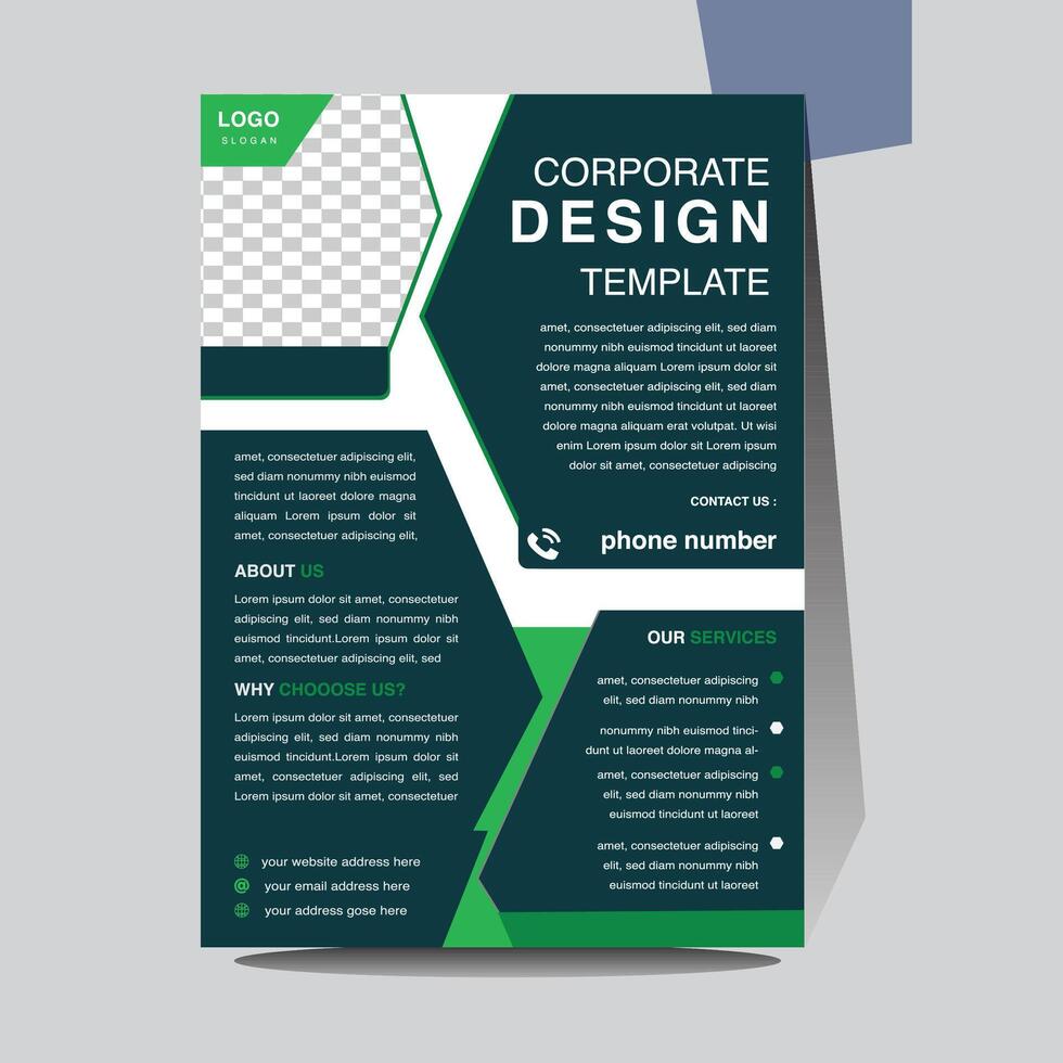 modern Black color flyer design template. corporate creative idea clean vector illustration a4 half page single advertising brochure layout