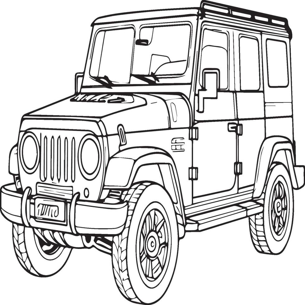 Vehicles coloring pages for kids. Vehicles outline vector