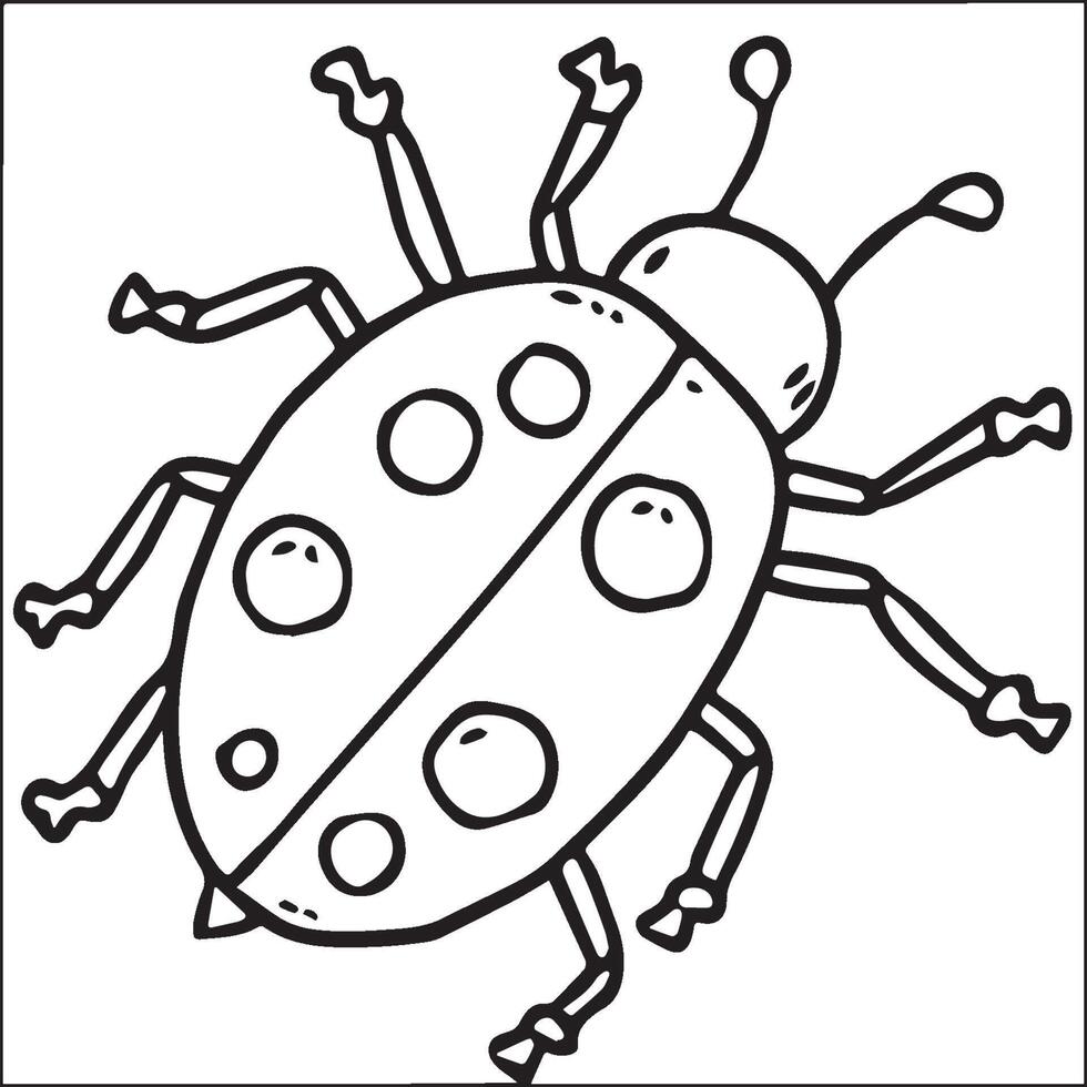 Lady bug coloring pages for coloring book. Bug coloring pages. Lady bug outline vector