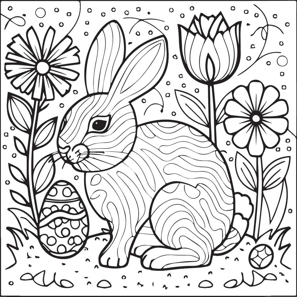 Easter coloring pages for coloring book. Easter outline. Easter coloring page. Easter egg coloring page vector